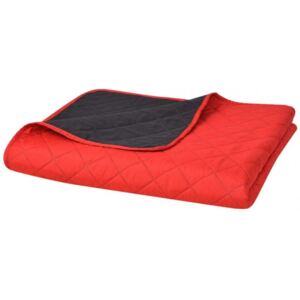 220x240 cm kétoldalas steppelt ágytakaró vörös és fekete
