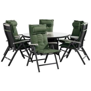 Asztal és szék garnitúra VG7534, Párna színe: Zöld