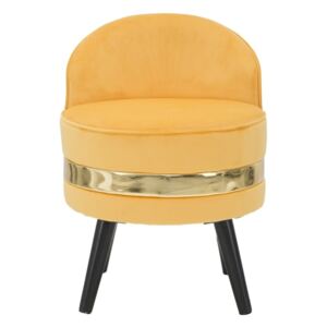 Paris sárga, párnázott fotel alacsony háttámlával - Mauro Ferretti