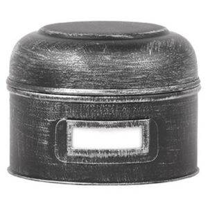 Antigue fekete fémdoboz, ⌀ 13 cm - LABEL51