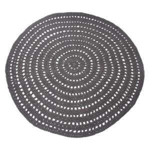 Knitted sötétszürke kerek pamutszőnyeg, ⌀ 150 cm - LABEL51