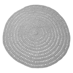 Knitted szürke kerek pamutszőnyeg, ⌀ 150 cm - LABEL51