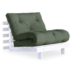 Roots White/Olive Green zöld kinyitható fotel - Karup Design