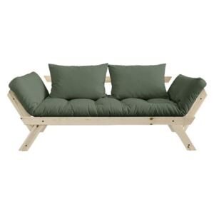 Bebop Natural/Olive Green zöld kinyitható kanapé - Karup Design