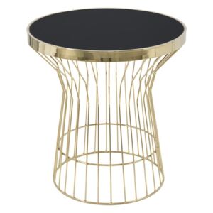 Glam fekete-aranyszínű, kerek tárolóasztal, magasság 63 cm - Mauro Ferretti