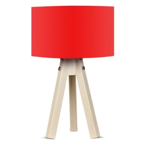 Naturel asztali lámpa piros lámpaburával - Kate Louise