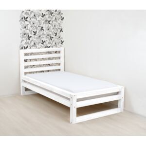 DeLuxe egyszemélyes fehér fa ágy, 200 x 90 cm - Benlemi
