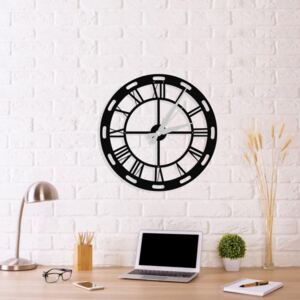 Roman Clock fekete fém falióra, 48 x 50 cm