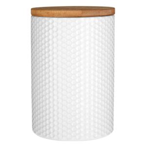 Fehér tárolóedény bambusz fedéllel, ⌀ 10 cm - Premier Housewares