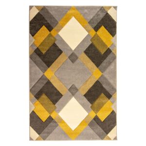 Nimbus Ochre szürke-sárga szőnyeg, 120 x 170 cm - Flair Rugs