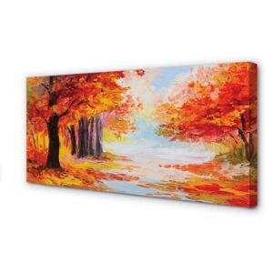 Canvas képek Őszi levelek a fa 100x50 cm