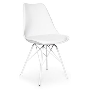 Eco 2 db fehér szék, fehér fém lábszerkezettel - loomi.design