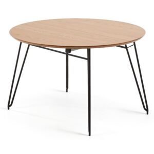 Novaks bővíthető étkezőasztal tölgyfa dekor asztallappal, ø 120 cm - La Forma