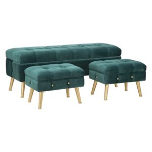 Glam zöld ülőpad és 2 lábtartó tárolóhellyel - Mauro Ferretti