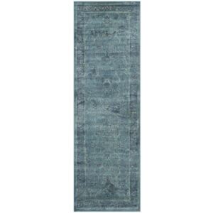 Peri Vintage Blue viszkóz futószőnyeg, 243 x 66 cm - Safavieh