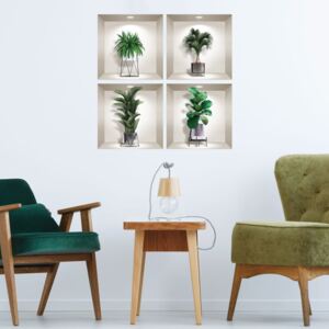 Indoor Plants 4 db-os 3D falmatrica szett - Ambiance