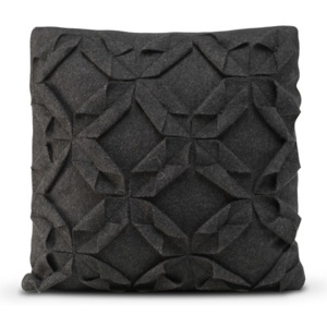 Felt Origami fekete gyapjú párnahuzat, 50 x 50 cm - HF Living