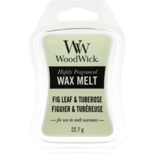 Woodwick Fig Leaf & Tuberose illatos viasz aromalámpába 22,7 g