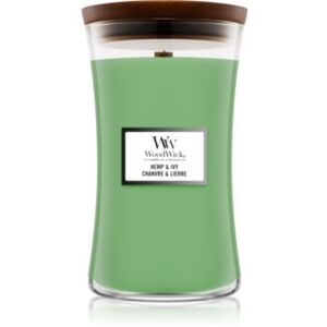 Woodwick Hemp & Ivy illatos gyertya fa kanóccal 609,5 g