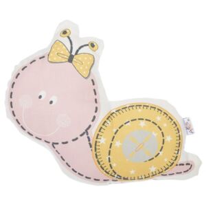 Pillow Toy Snail rózsaszín pamut keverék gyerekpárna, 30 x 28 cm - Apolena