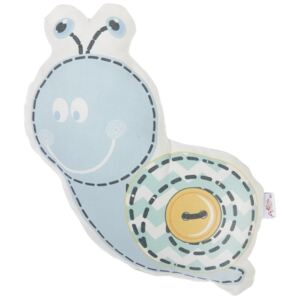 Pillow Toy Snail kék pamut keverék gyerekpárna, 30 x 28 cm - Apolena
