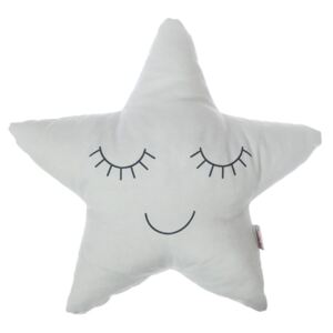 Pillow Toy Star világos szürke pamutkeverék gyerekpárna, 35 x 35 cm - Apolena