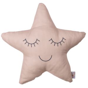 Pillow Toy Star bézses rózsaszín pamut keverék gyerekpárna, 35 x 35 cm - Apolena