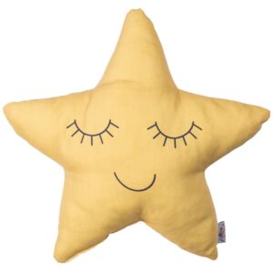 Pillow Toy Star sárga pamut keverék gyerekpárna, 35 x 35 cm - Apolena