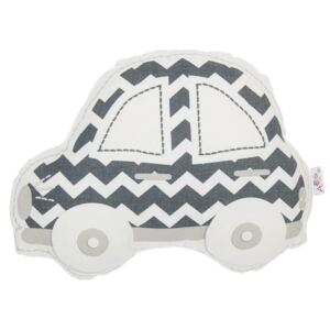 Pillow Toy Car szürke-fehér pamut keverék gyerekpárna, 32 x 25 cm - Apolena