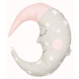 Pillow Toy Moon bézses rózsaszín pamutkeverék gyerekpárna, 30 x 33 cm - Apolena