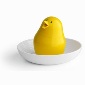 Jib-Jib Shaker sárga sótartó fehér tojástartó tálkával - Qualy&CO