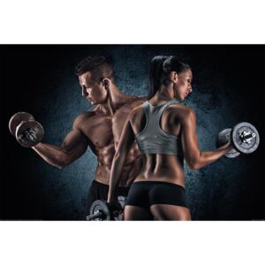 Gym - Athletic Man and Woman Plakát, (91,5 x 61 cm)