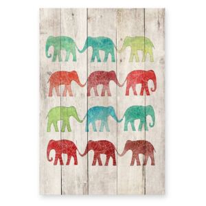 Elephants Cue fa dekoratív tábla, 40 x 60 cm - Surdic