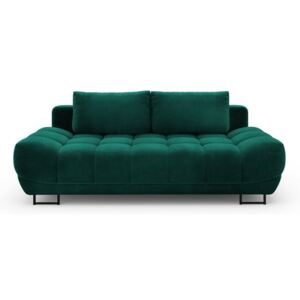 Cirrus palackzöld háromszemélyes kinyitható kanapé, bársony kárpittal - Windsor & Co Sofas