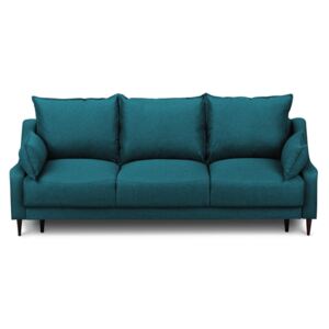 Ancolie türkiz kihúzható háromszemélyes kanapé ágyneműtartóval - Mazzini Sofas