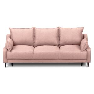 Ancolie rózsaszín kihúzható háromszemélyes kanapé ágyneműtartóval - Mazzini Sofas
