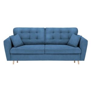 Grenoble kék háromszemélyes kinyitható kanapé, ágyneműtartóval - Cosmopolitan Design