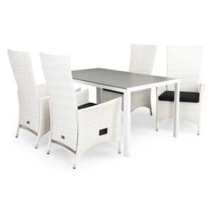Asztal és szék garnitúra VG5926 Fehér + szürke