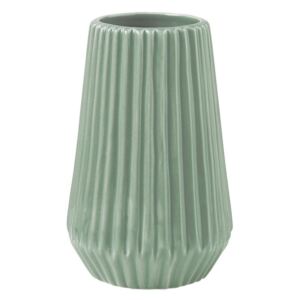RIFFLE porcelán váza, mentazöld 13,5 cm
