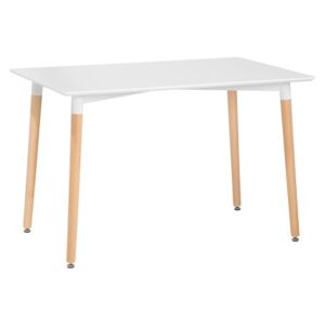 Modern Fehér Étkezőasztal Fa Lábakkal 120 x 80 cm FLY