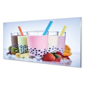 Konyhai üvegpanelek Milk shake gyümölcs 125x50 cm