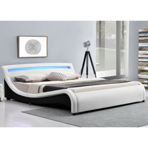 Kárpitozott ágy ,,Malaga" 140 x 200 cm LED panelekkel - fehér