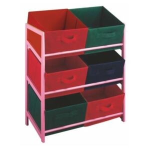 Többcélú komód tároló dobozok szövetből, rózsaszín keret / színes dobozok, COLOR 96