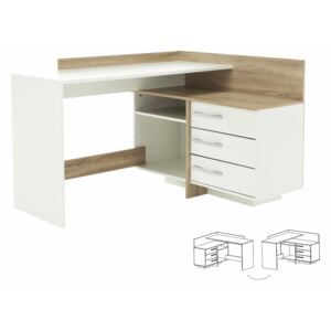 PC asztal, univerzális, tölgy sonoma/fehér, TALE 484881