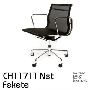 CH1171T irodai szék fekete hálós, krómozott lábakkal