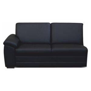 3-személyes kanapé támasztékkal, textilbőr fekete, balos, BITER 3 1B
