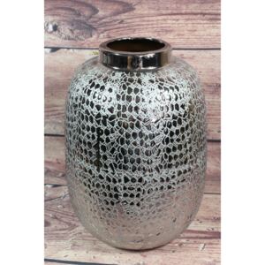 Kerámia váza - ezüst mintával (m. 32 cm) méret
