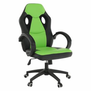 Irodai szék, textilbőr fekete/zöld, LESTER NEW