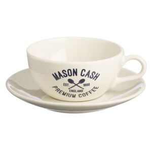 Varsity Cappuccino fehér csésze és csészealj - Mason Cash