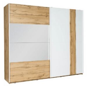 2-ajtós szekrény, tölgy wotan/fehér, VODENA 250